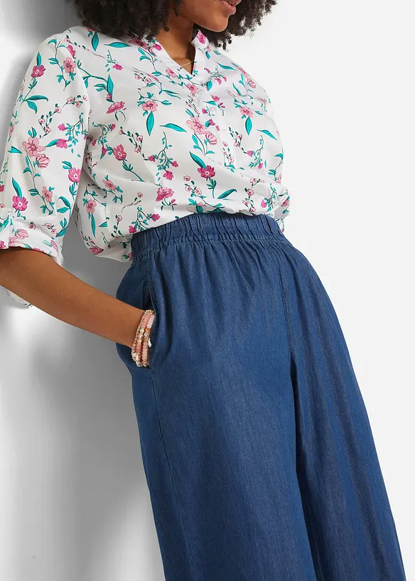 Tunna dra på-jeans med bekväm midja, vid passform, bonprix