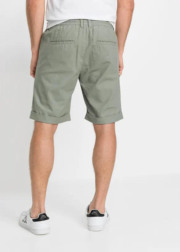Dra på-shorts i linneblandning, Regular Fit, bonprix