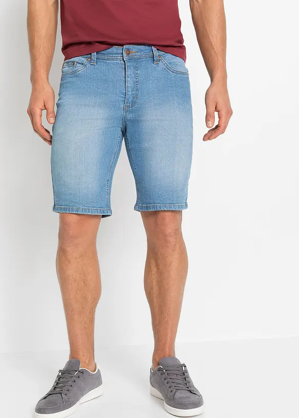 Stretchiga jeansbermudas (2-pack), Regular Fit, bonprix