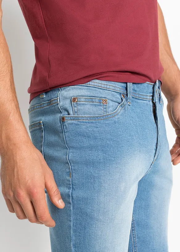 Stretchiga jeansbermudas (2-pack), Regular Fit, bonprix