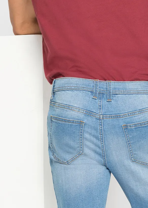 Stretchiga jeansbermudas (2-pack), Regular Fit, bonprix