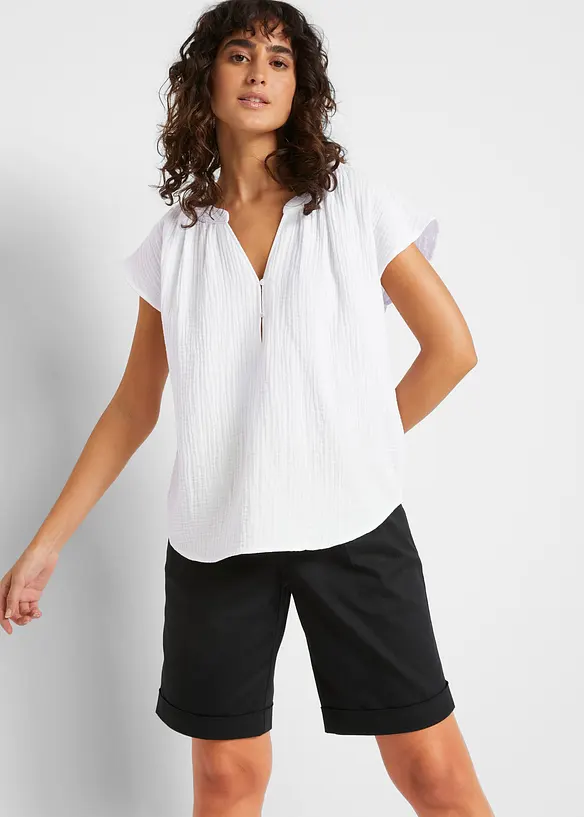 Blustopp i bomullsmuslin, bonprix