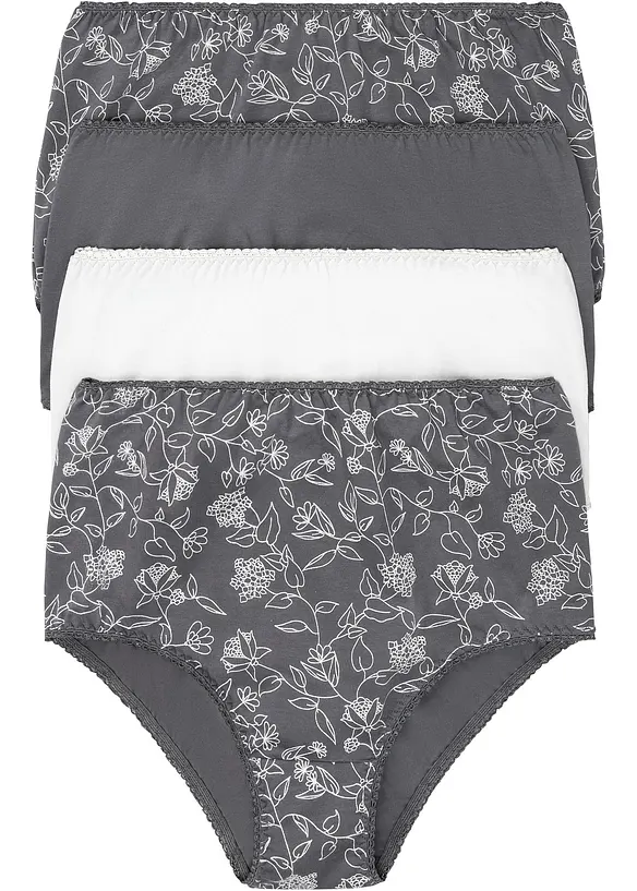Midjetrosa (4-pack) med skön bomull, bonprix