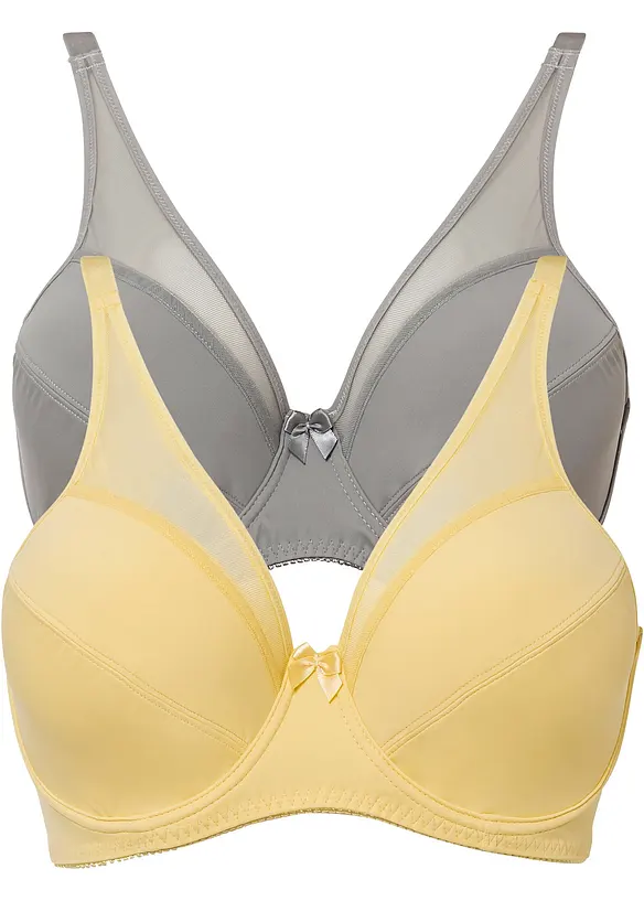 BH med bygel och mesh (2-pack), bonprix
