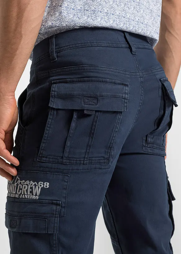 Långa bermudas med stretch och cargofickor, normal passform, bonprix