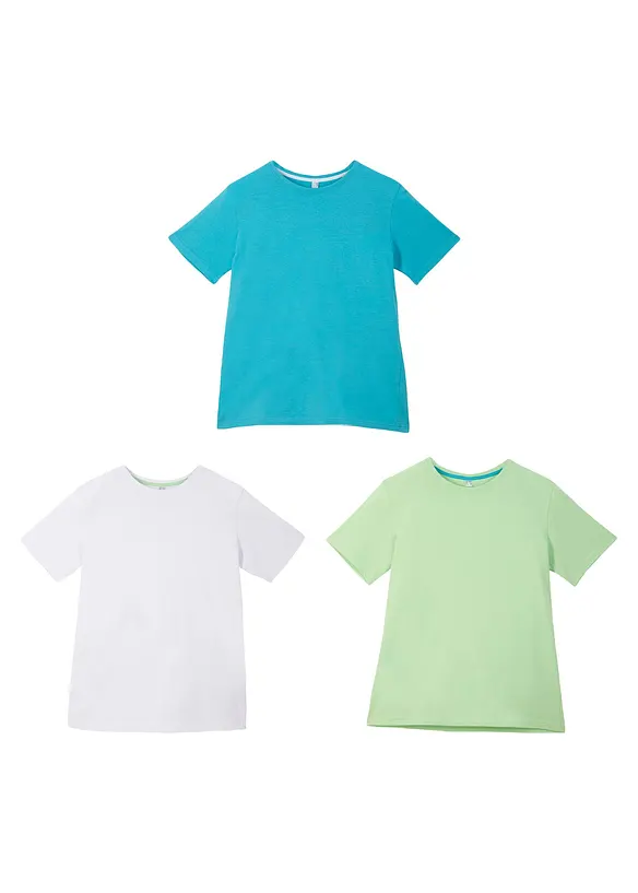 T-shirt (3-pack) i ren bomull, bonprix