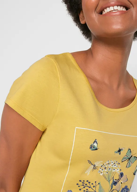 T-shirt i bomull med tryck, bonprix
