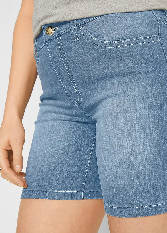 Jeansshorts Slim Fit, Mid Waist (2-pack), bonprix