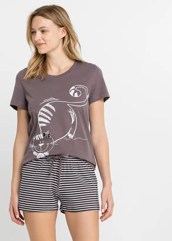 Pyjamas med shorts och hårband, bonprix