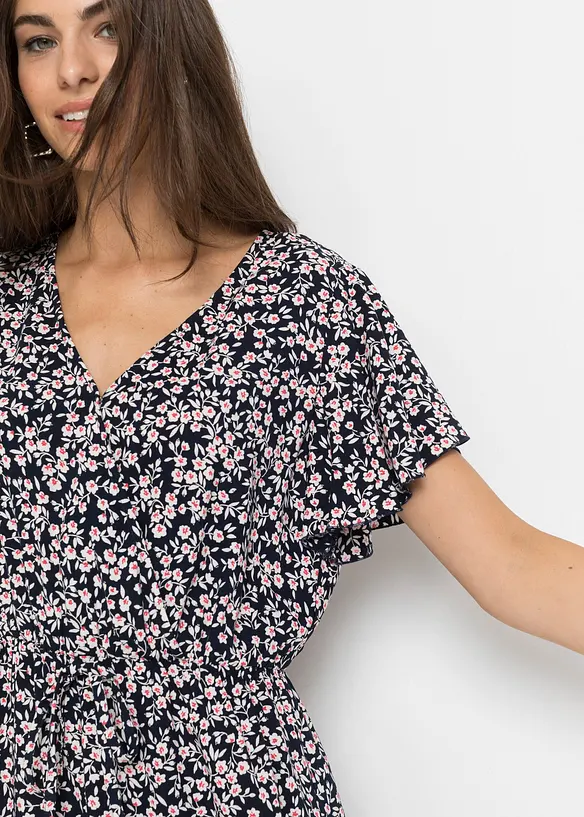 Mönstrad jumpsuit i viskos, bonprix
