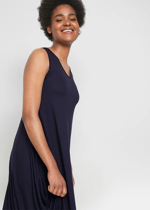 Extra vid jerseyklänning av viskos, bonprix