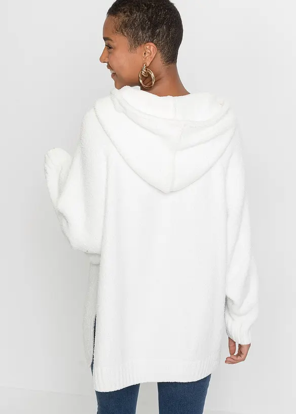 Sweatshirt med huva och teddyfleece, bonprix