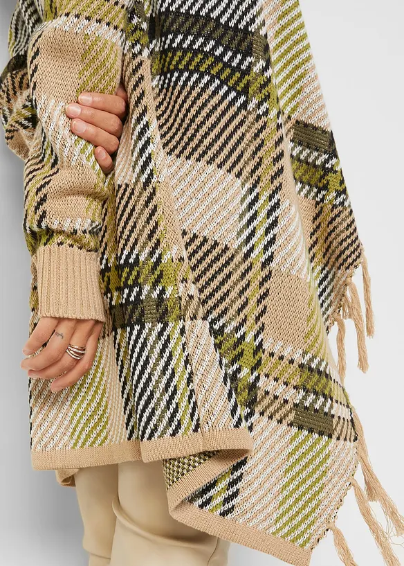 Lång cardigan med fransar, bonprix