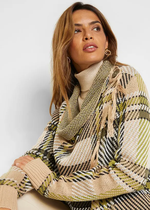 Lång cardigan med fransar, bonprix