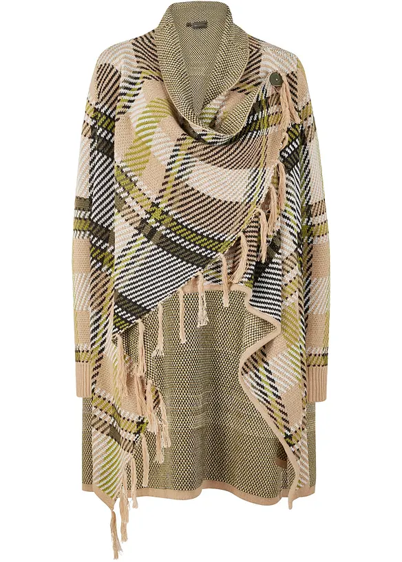 Lång cardigan med fransar, bonprix
