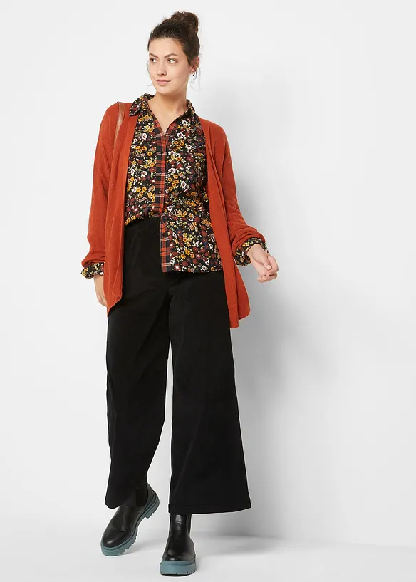 Manchesterbyxa med bekväm high waist, bonprix