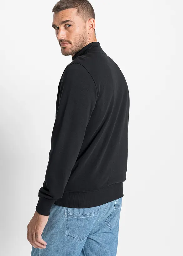 Sweatshirtjacka med ståkrage, bonprix