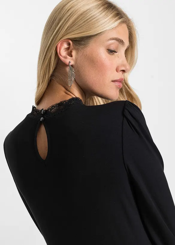 Långärmad topp av viskosmix, bonprix