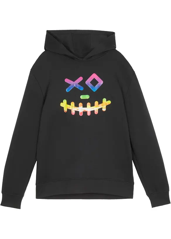Sweatshirt med huva i mjuk bomullsmix för barn, bonprix