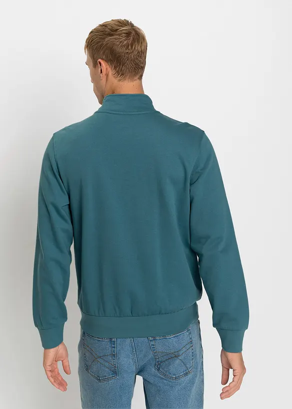 Sweatshirt med krage och kort dragkedja, bonprix
