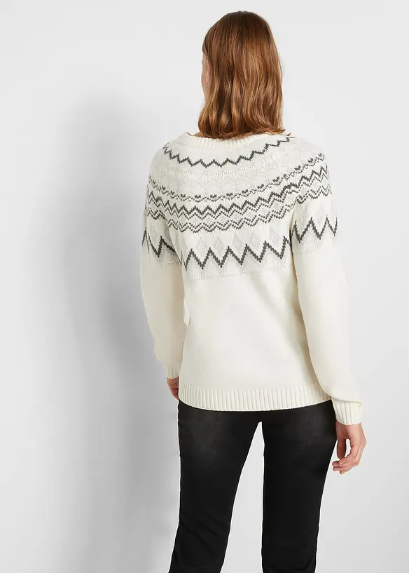Höghalsad tröja med lusemönster, bonprix