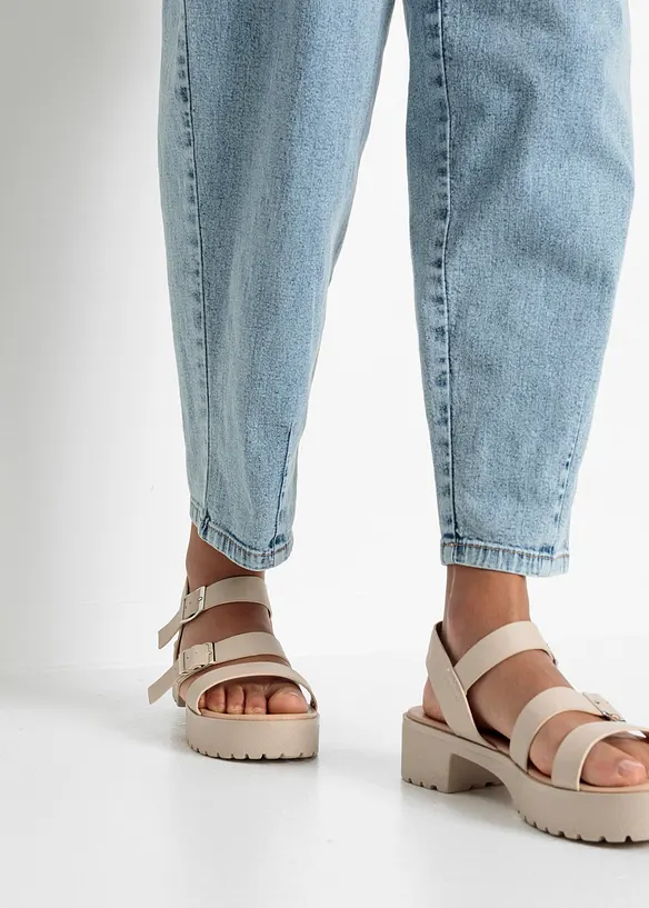 Barrel Jeans Mid Waist, med bekväm midja, bonprix