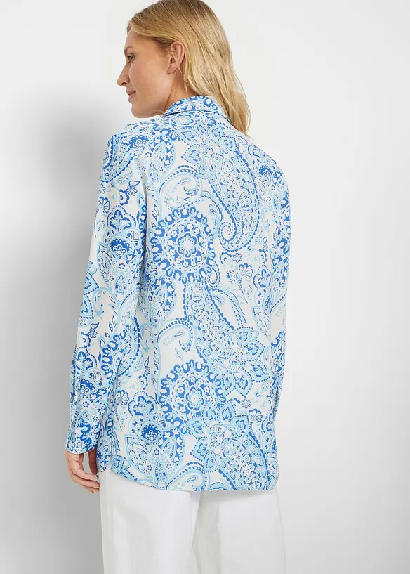 Mönstrad skjortblus i oversizemodell, bonprix