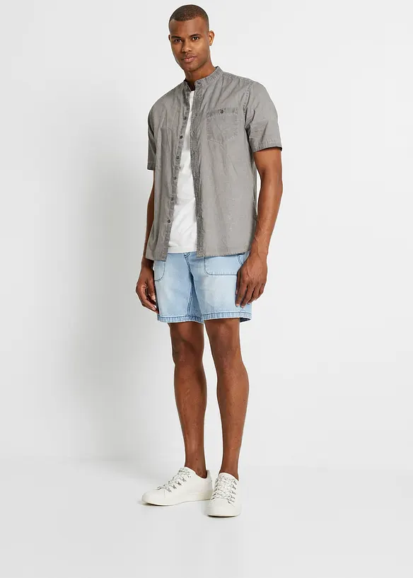 Kortärmad skjorta med tvättad look, bonprix