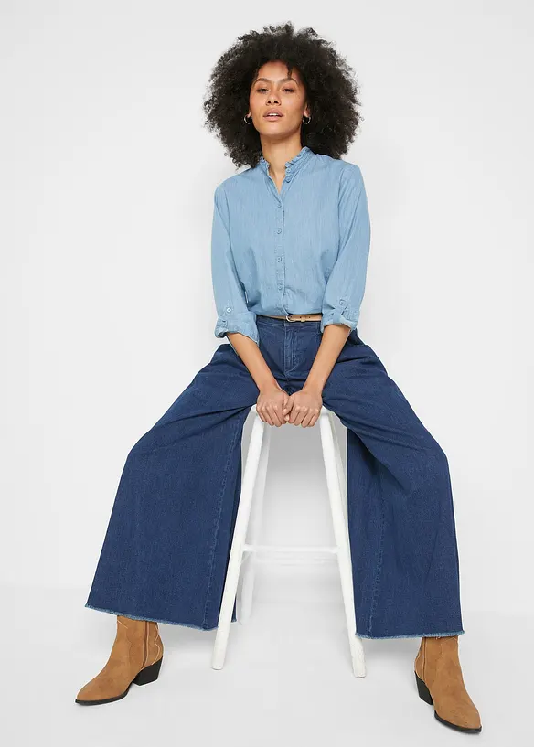 Wide Leg Jeans byxkjol, bonprix