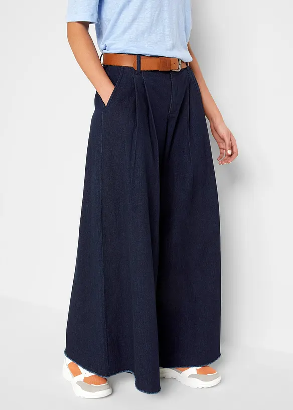 Wide Leg Jeans byxkjol, bonprix