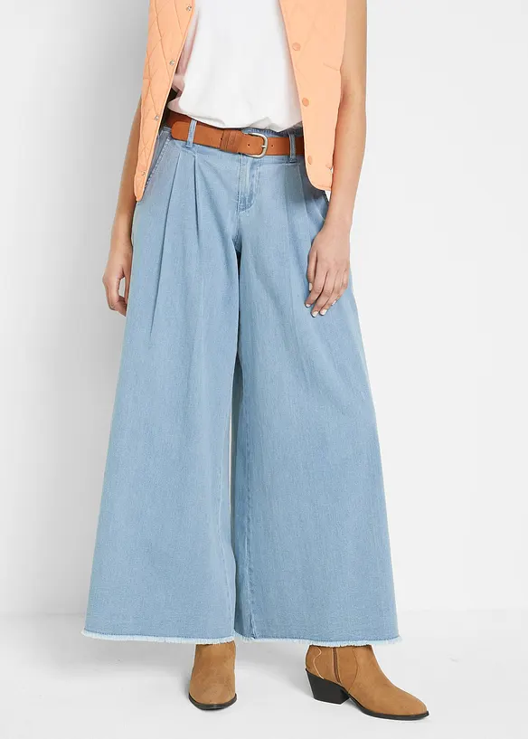 Wide Leg Jeans byxkjol, bonprix