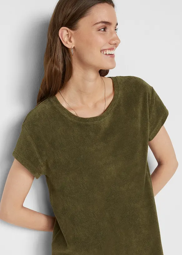 T-shirtsklänning i frotté, bonprix