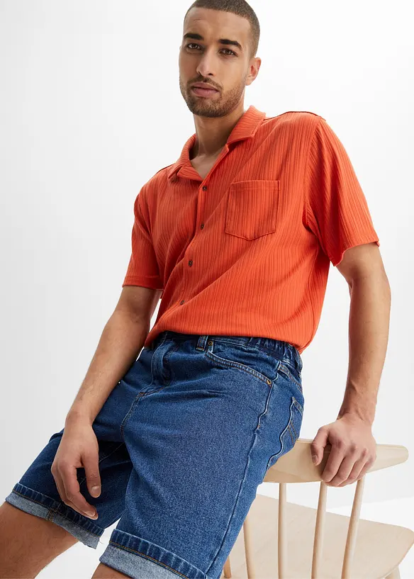 Jeansshorts med töjbar midja Classic Fit, bonprix
