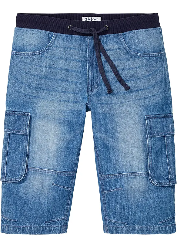 Långa jeansbermudas, Relaxed Fit, bonprix