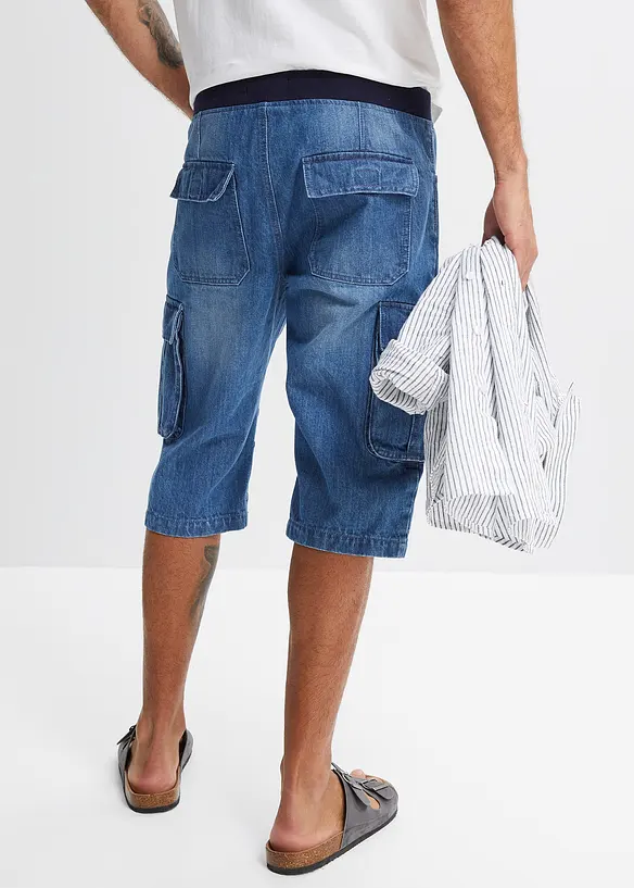 Långa jeansbermudas, Relaxed Fit, bonprix