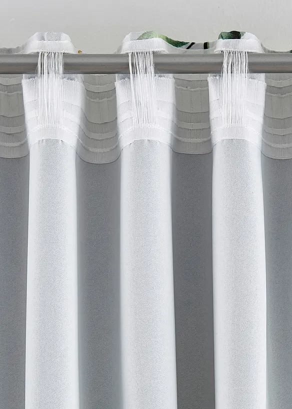 Mörkläggande gardinlängd med glansigt blommönster (1-pack), bonprix