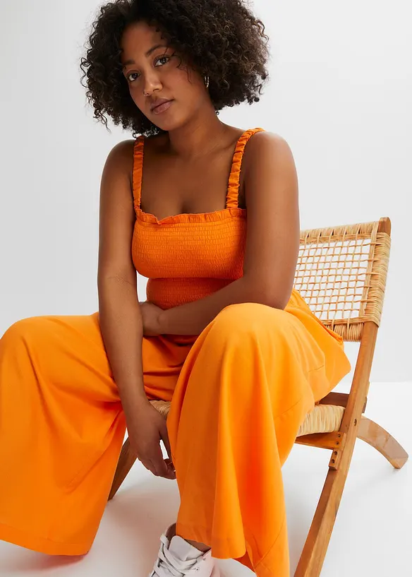 Jumpsuit i viskos med vida ben, bonprix