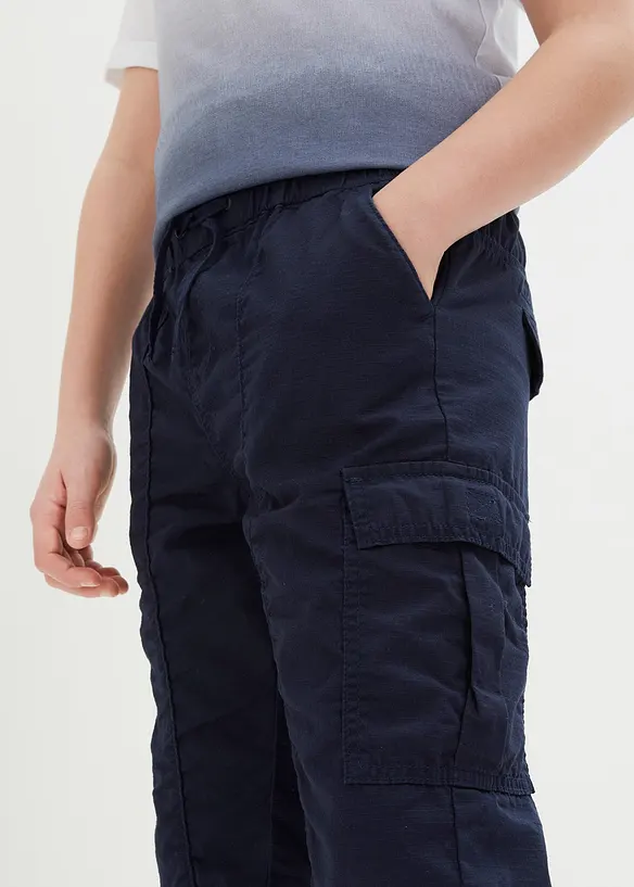 Cargobermudas i dra på-modell av ren bomull för barn, Regular Fit, bonprix