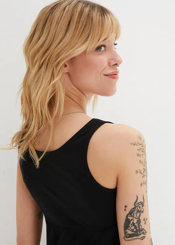 Kort jerseyklänning i bomull, bonprix