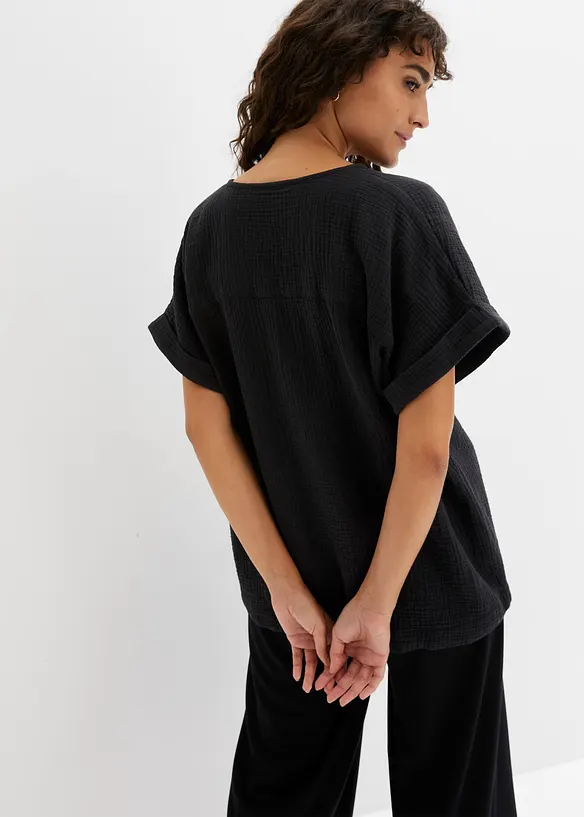 Muslinblus med korta ärmar, bonprix