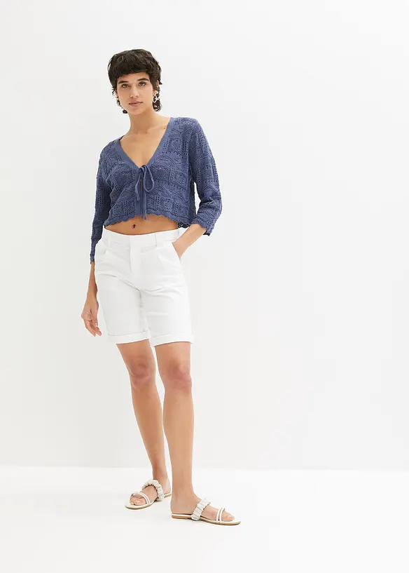 Hålmönstrad bolero med 3/4-ärm, bonprix