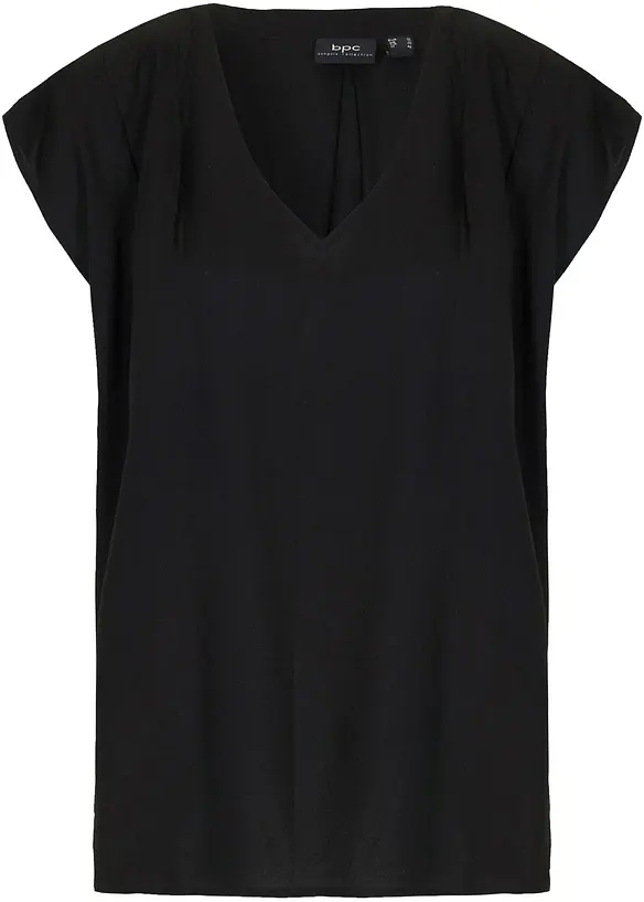 Kortärmad blus med V-ringning, bonprix