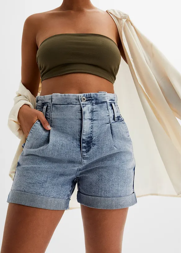 Paperbag-jeansshorts, bonprix