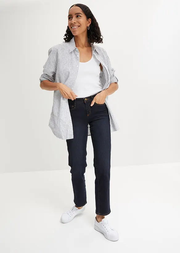 Slim Straight Jeans Mid Waist, Stretch, bonprix
