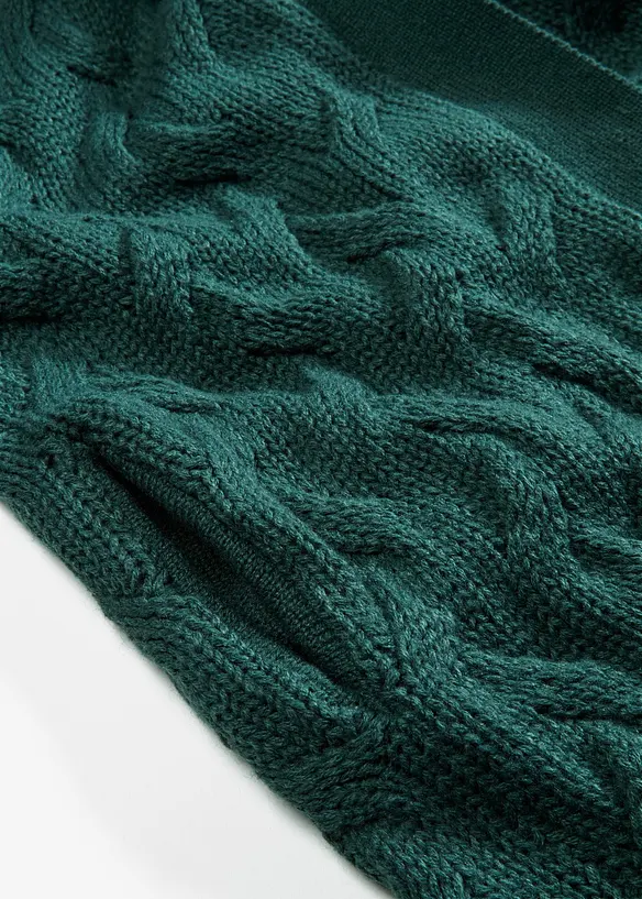 Lång cardigan med flätstickning, bonprix
