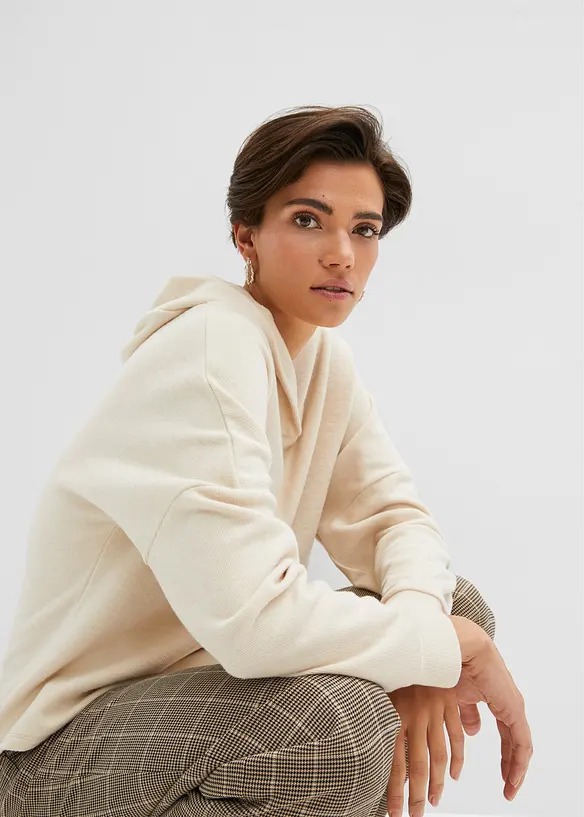 Sweatshirt med huva, normal passform, bonprix