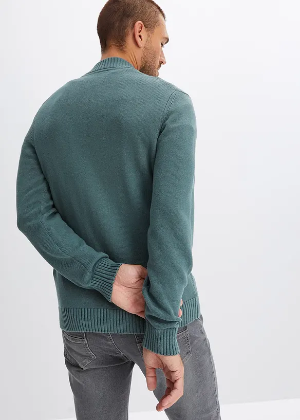 Finstickad cardigan av bomull, bonprix