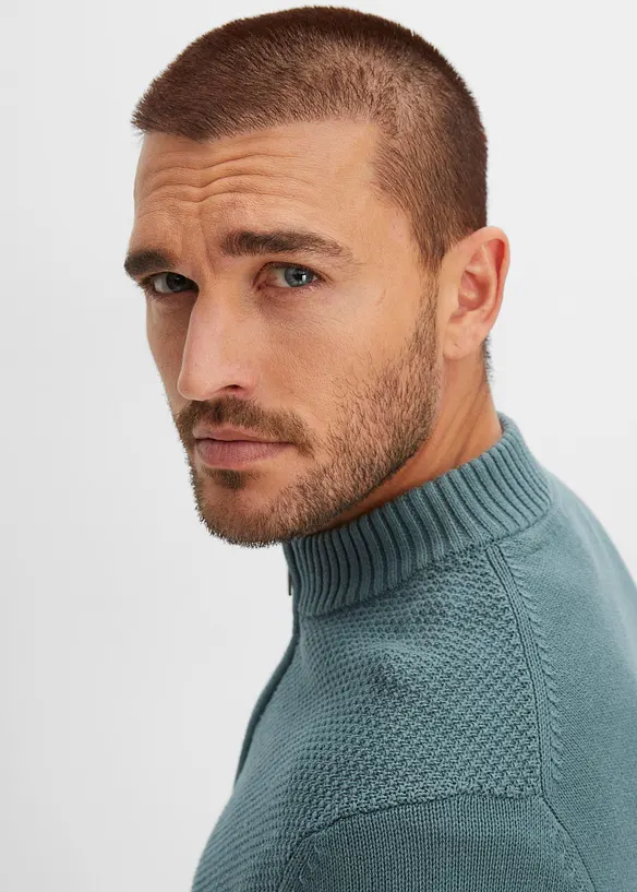 Finstickad cardigan av bomull, bonprix