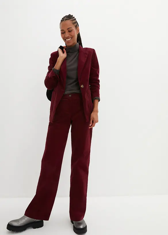 Manchesterbyxa i ekologisk bomull med stretch, bonprix