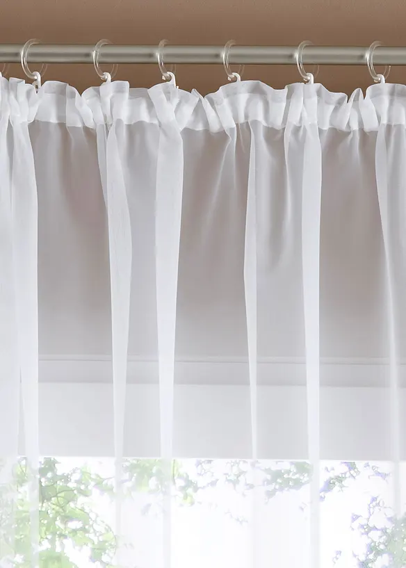 Gardinstore med återvunnen polyester och spetskant, bonprix